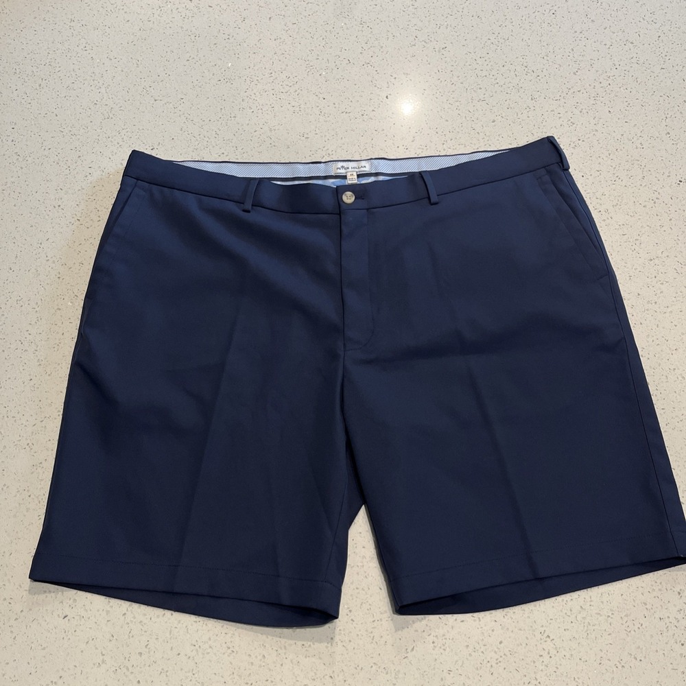Peter Millar Shorts Mens 44 Navy Blue Performance Chinos Golf ME0EB82
